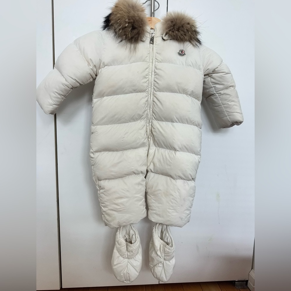 Moncler Cream Kids One Piece Footie